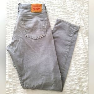 Men's Levi's 511 Slim-Fit Corduroy Pants. Size 34/32 in light gray.